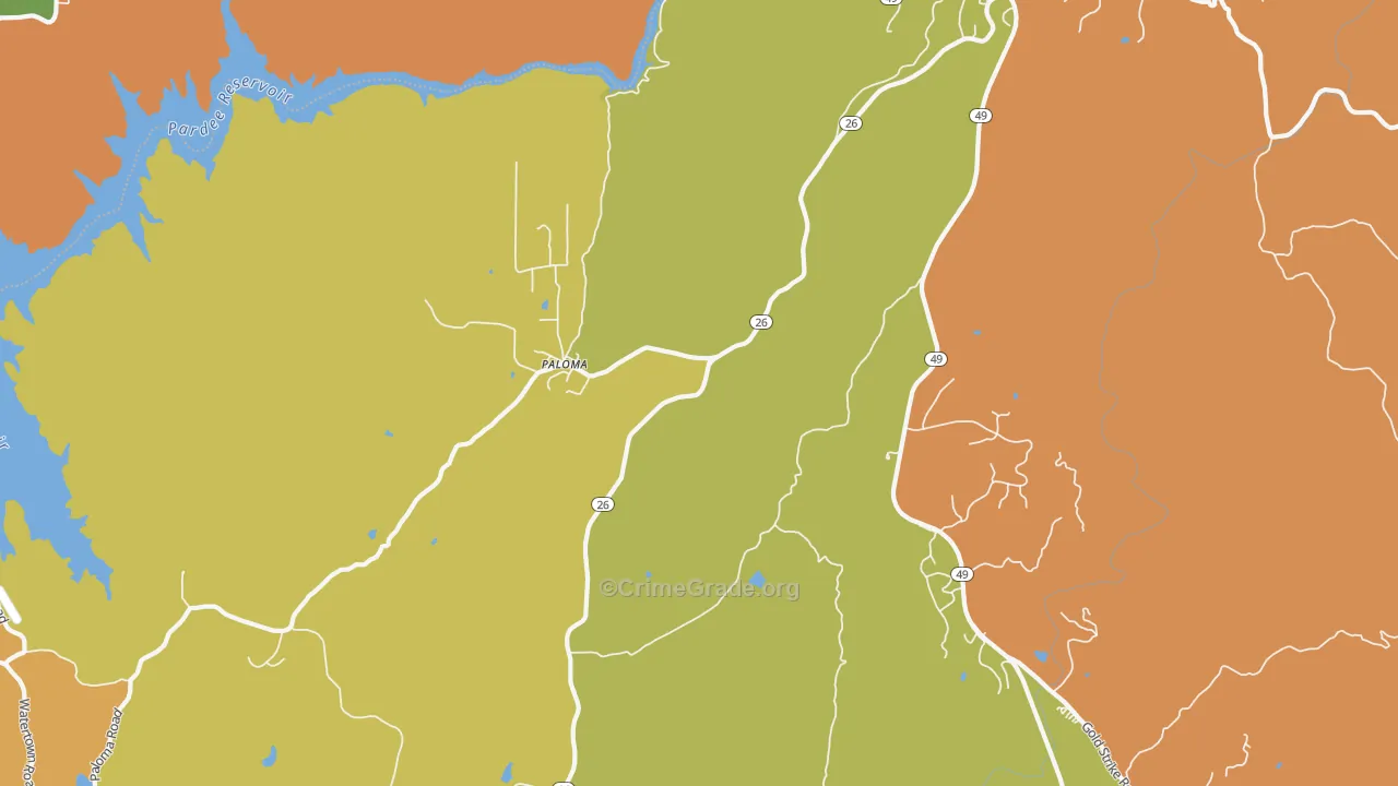Paloma, CA Map of Arson Rates