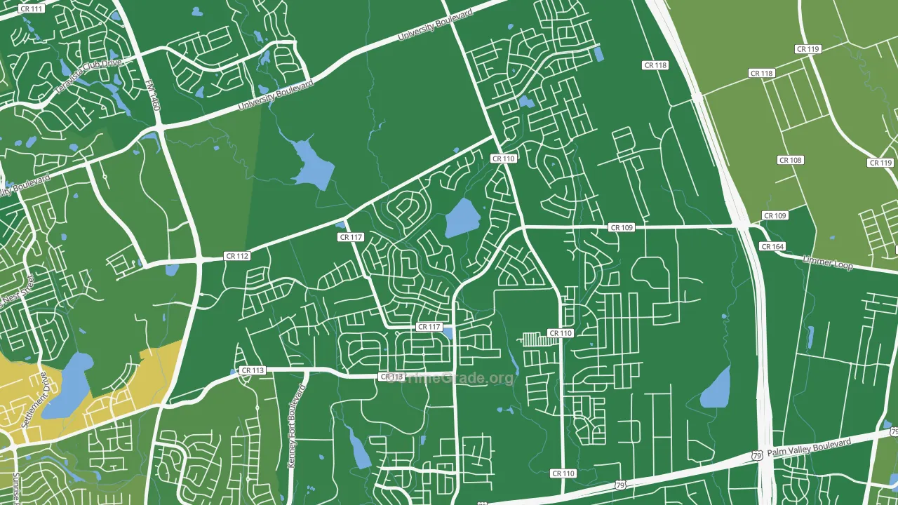 Paloma Lake, Round Rock, TX Map of Arson Rates