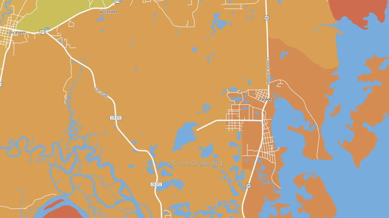 Panacea Park, FL Map of Arson Rates