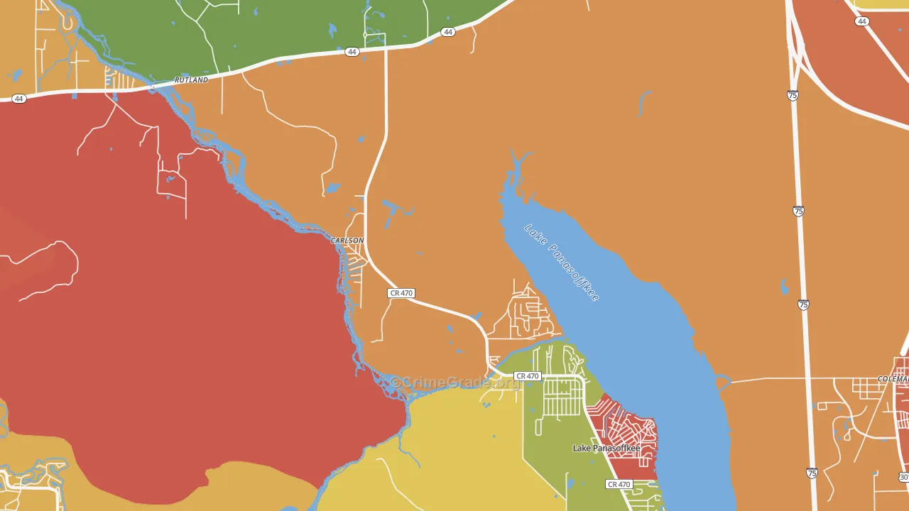 Panacoochee Retreats, FL Map of Arson Rates