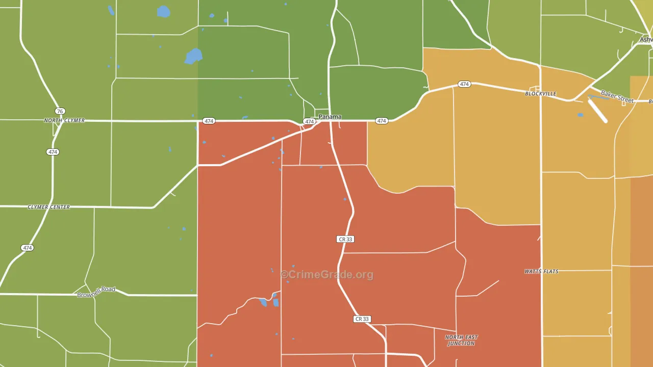 Panama, NY Map of Arson Rates