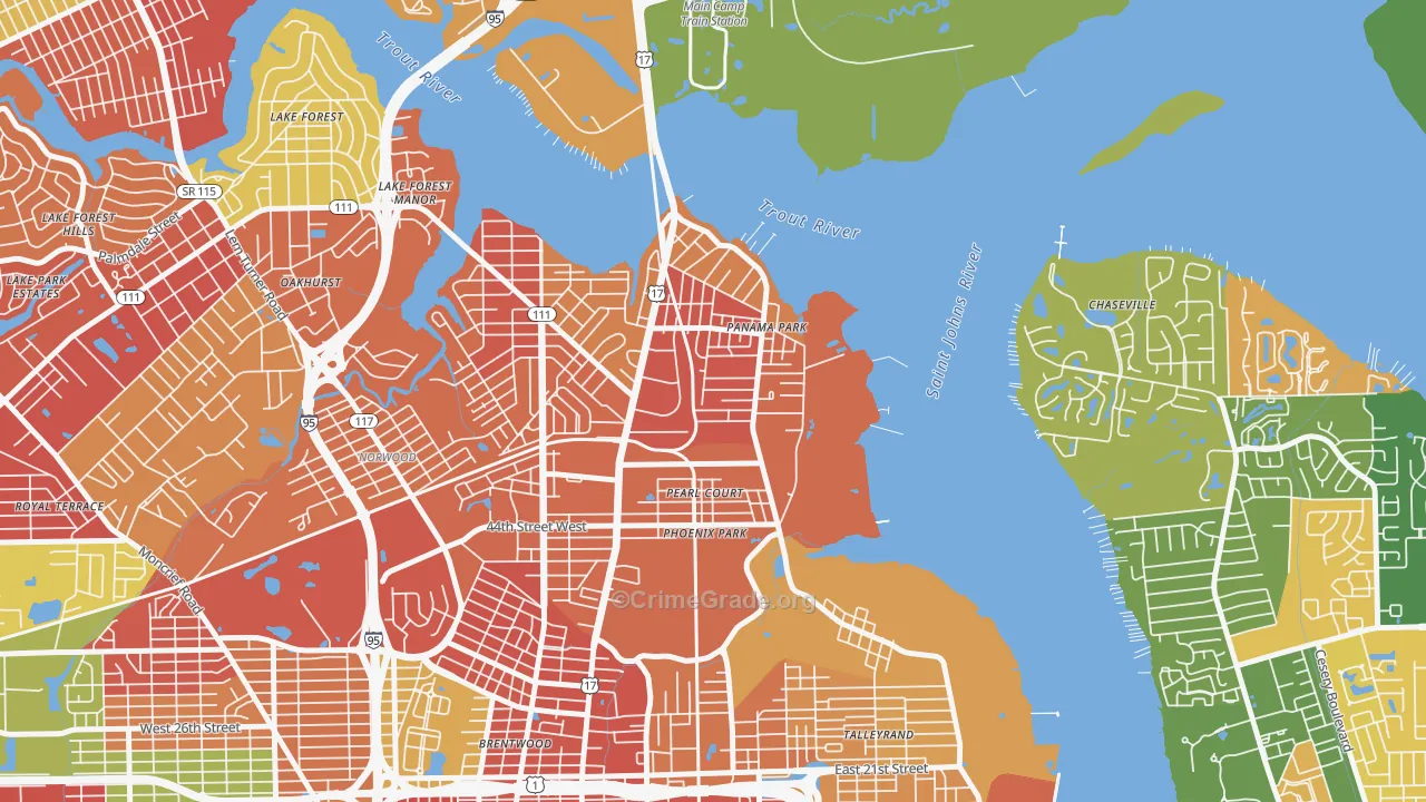 Panama Park, Jacksonville, FL Map of Arson Rates