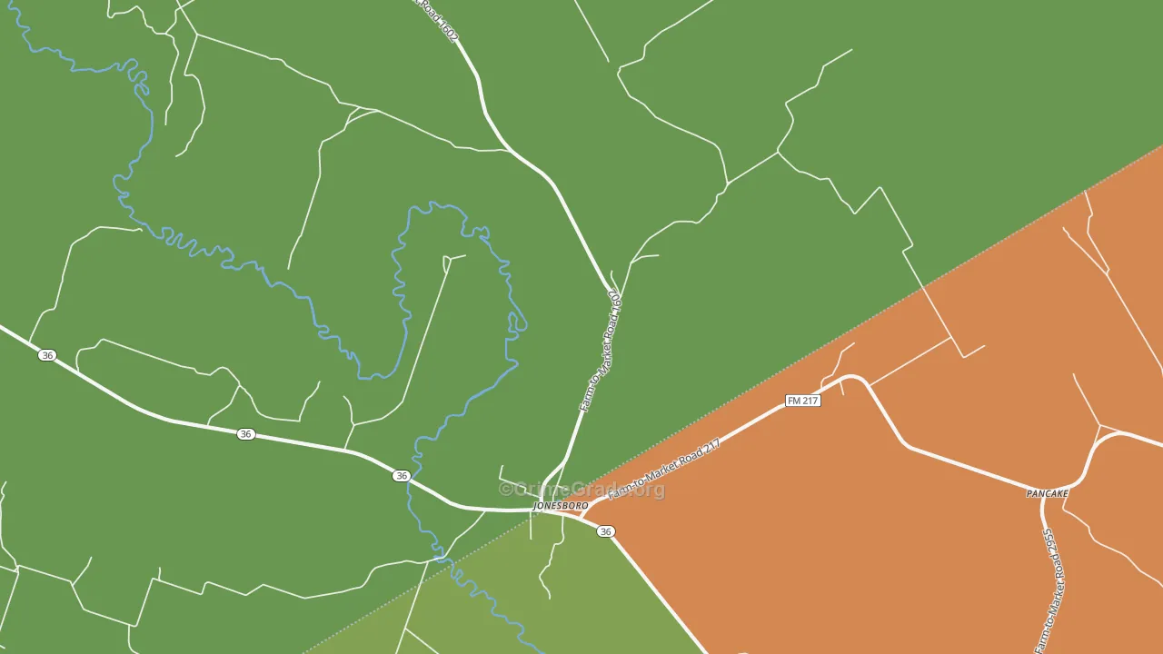 Pancake, TX Map of Arson Rates
