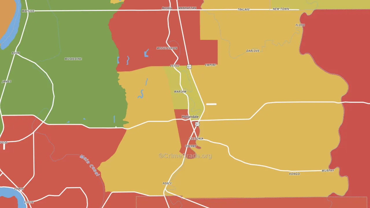 Panther Burn, MS Map of Arson Rates
