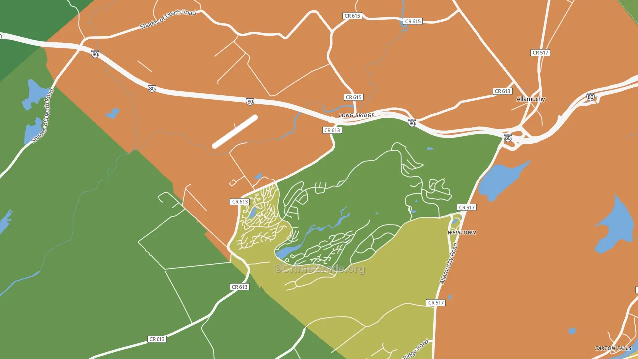 Panther Valley, NJ Map of Arson Rates