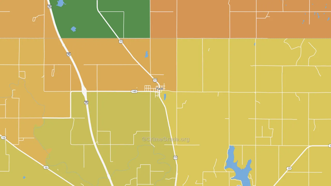 Paoli, OK Map of Arson Rates