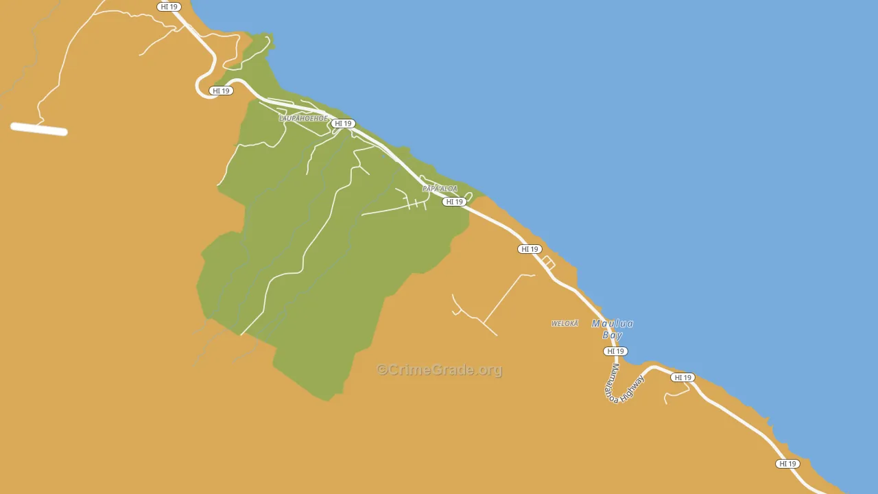 Papaaloa, HI Map of Arson Rates