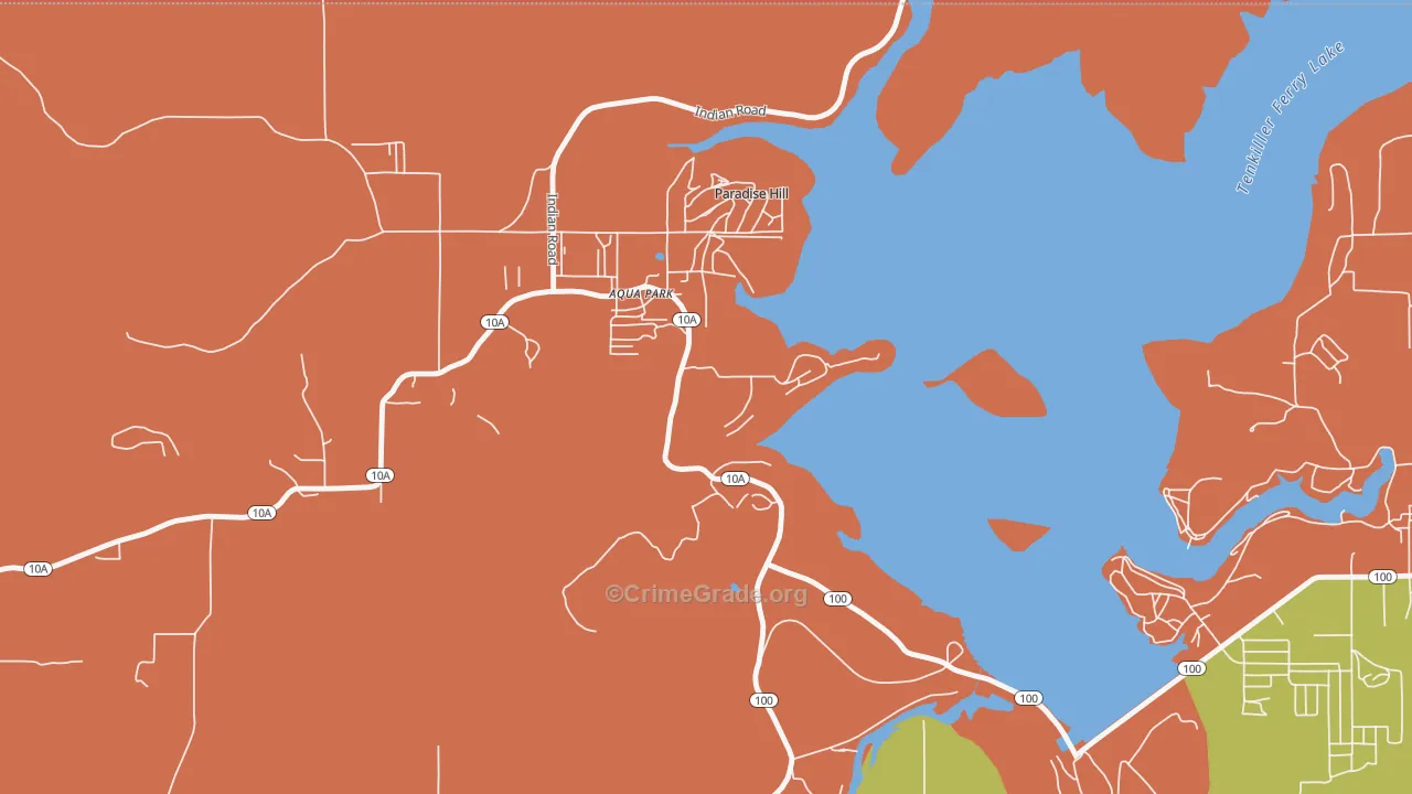 Paradise Hill, OK Map of Arson Rates