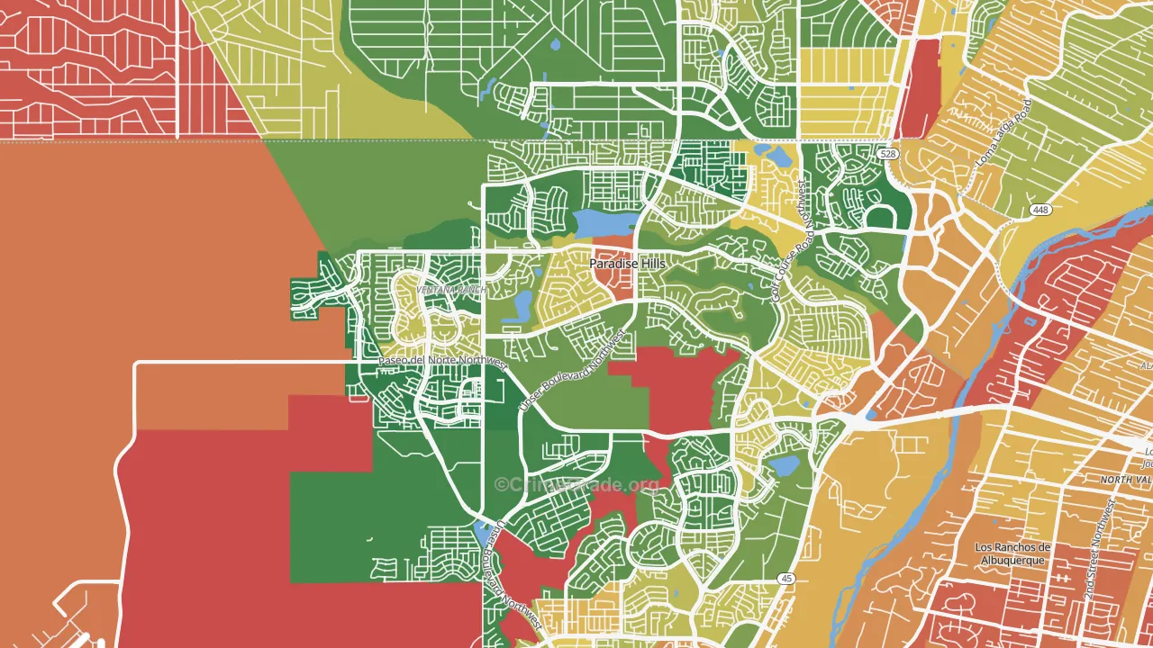 Paradise Hills, NM Map of Arson Rates