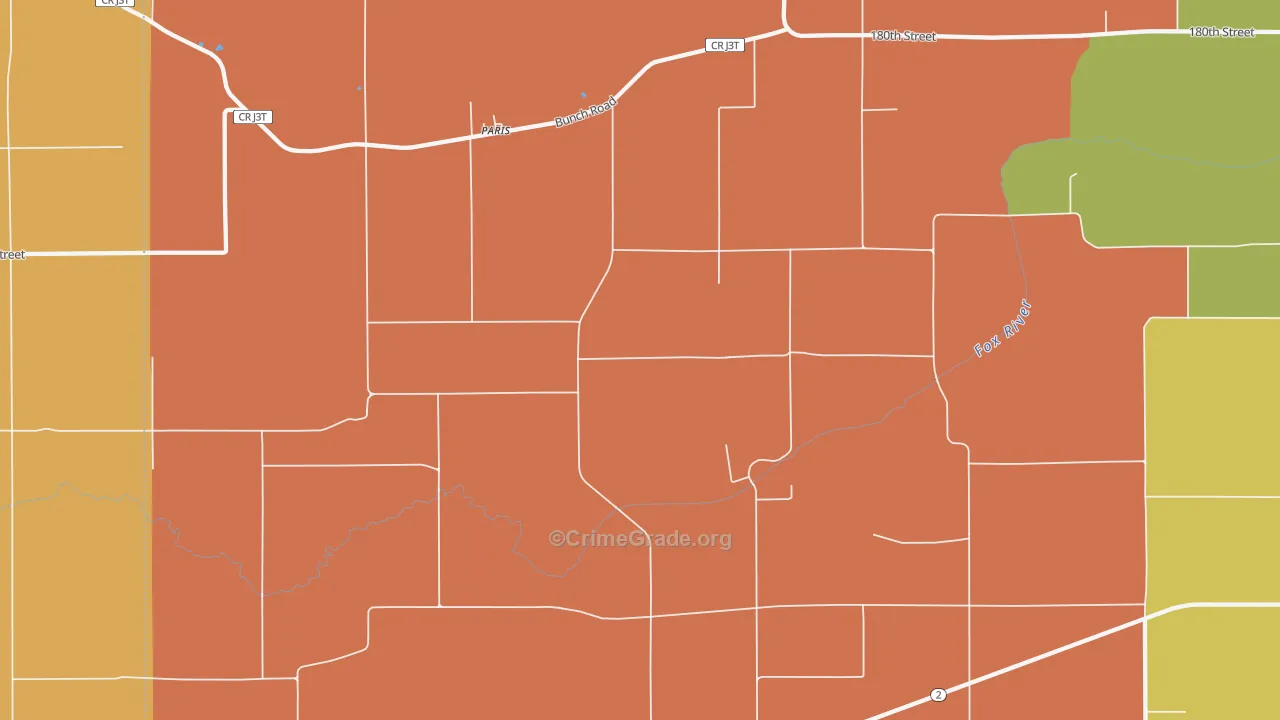 Paris, IA Map of Arson Rates