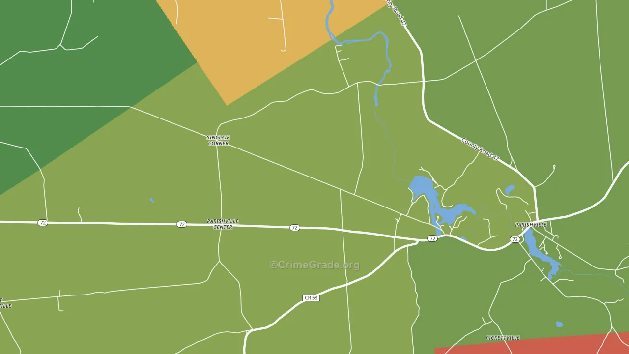 Parishville Center, NY Map of Arson Rates
