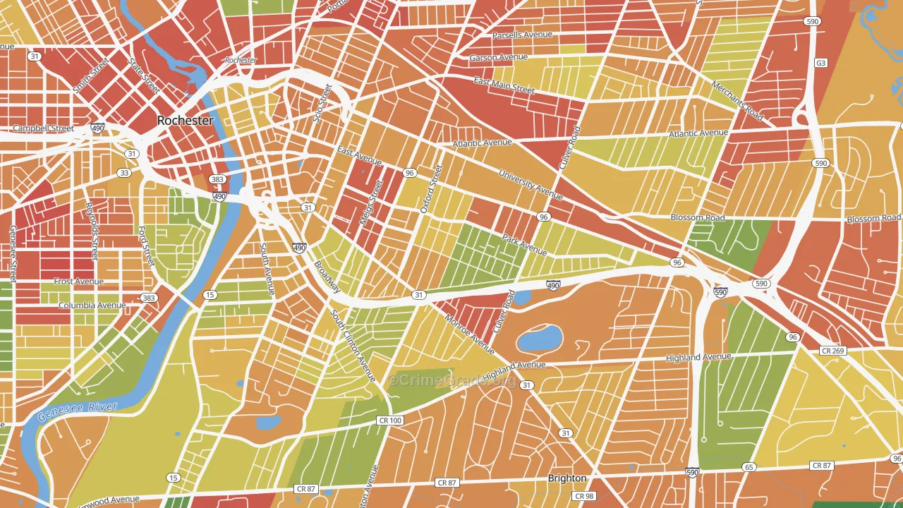 Park Avenue, Rochester, NY Map of Arson Rates