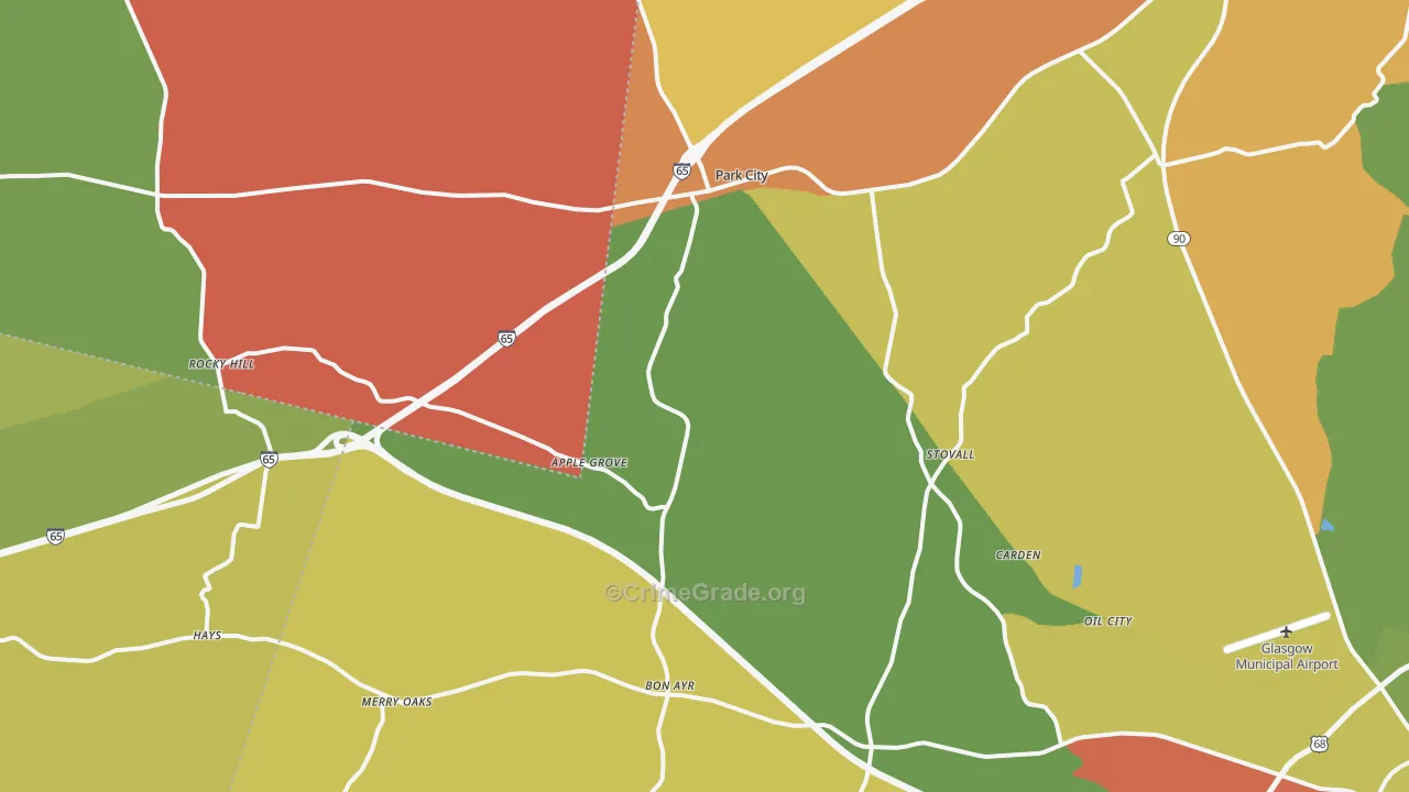 Park City, KY Map of Arson Rates