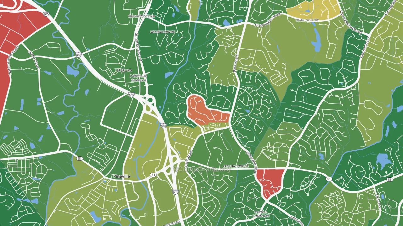 Park Crossing, Charlotte, NC Map of Arson Rates