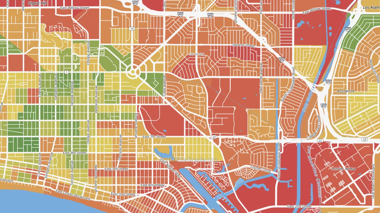 Park Estates, Long Beach, CA Map of Arson Rates