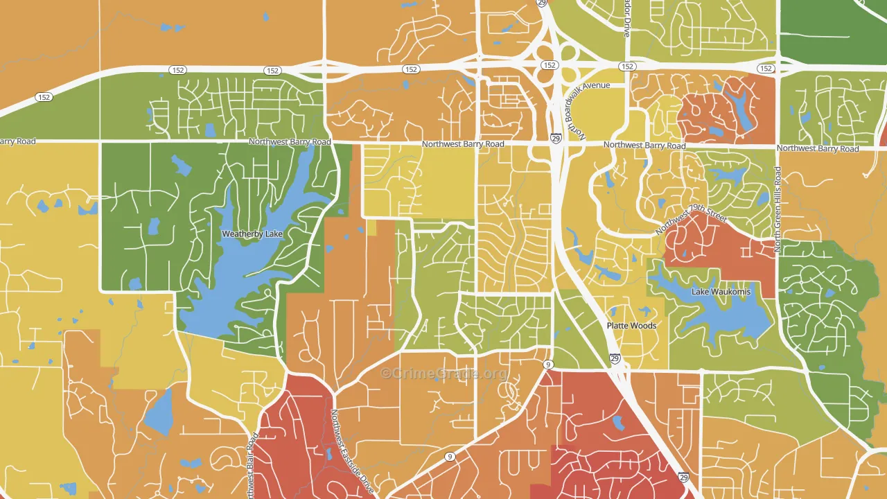 Park Forest, Kansas City, MO Map of Arson Rates