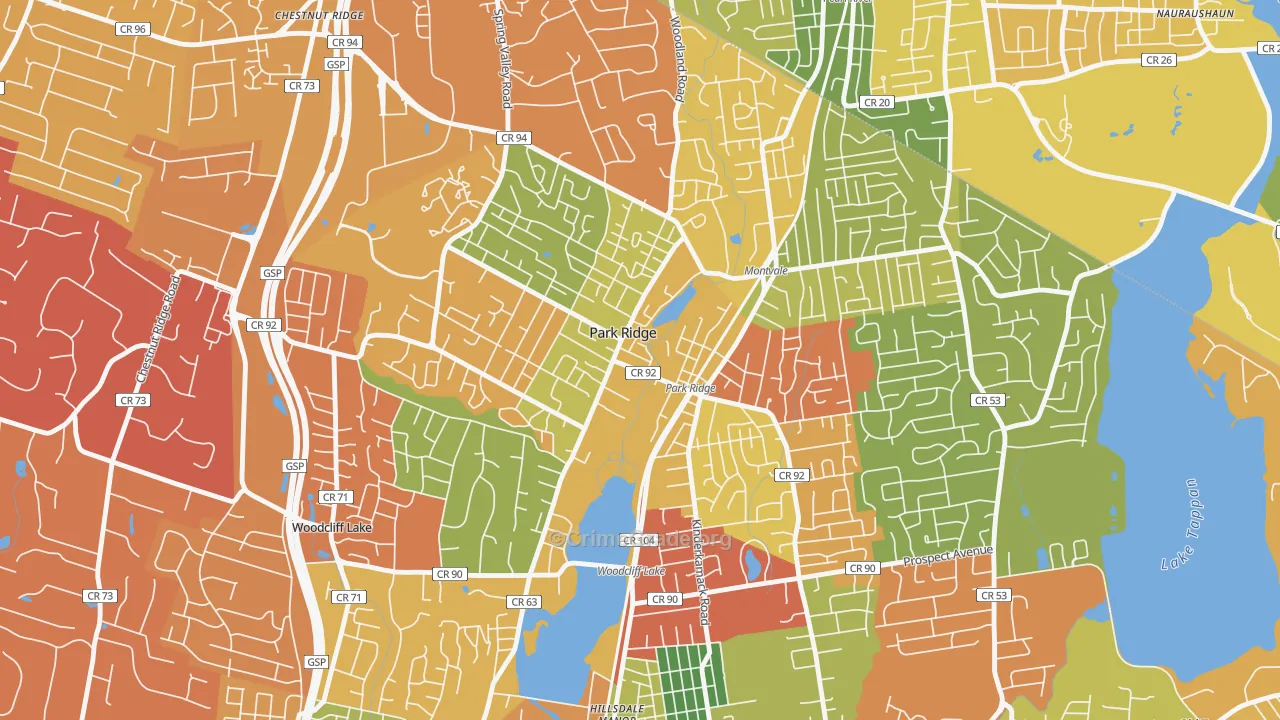 Park Ridge, NJ Map of Arson Rates