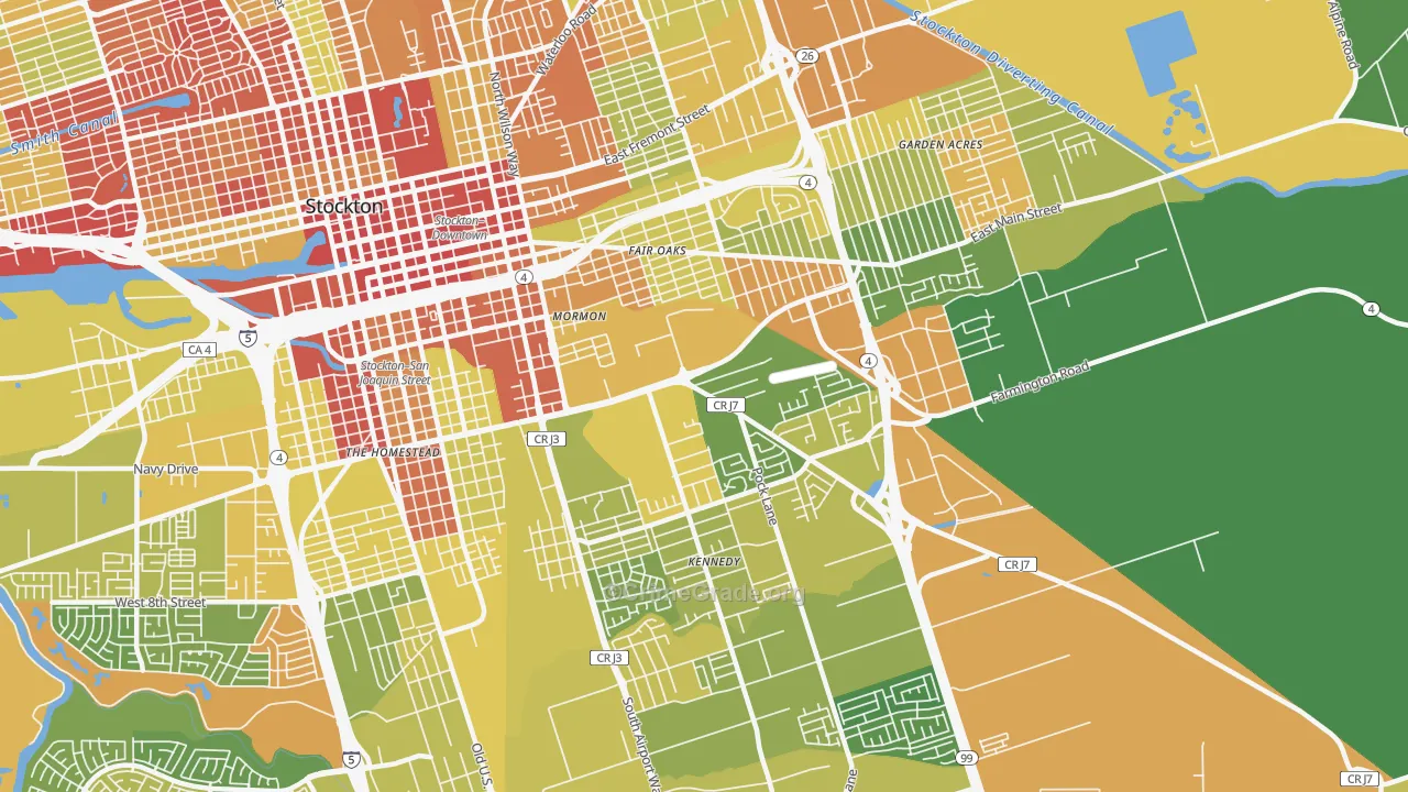 Park, Stockton, CA Map of Arson Rates