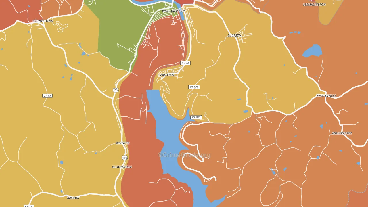 Park View, WV Map of Arson Rates