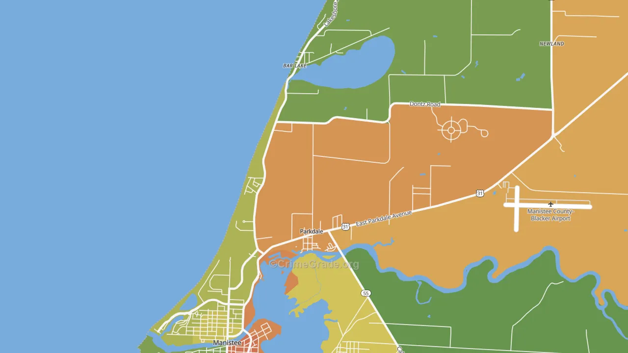 Parkdale, MI Map of Arson Rates