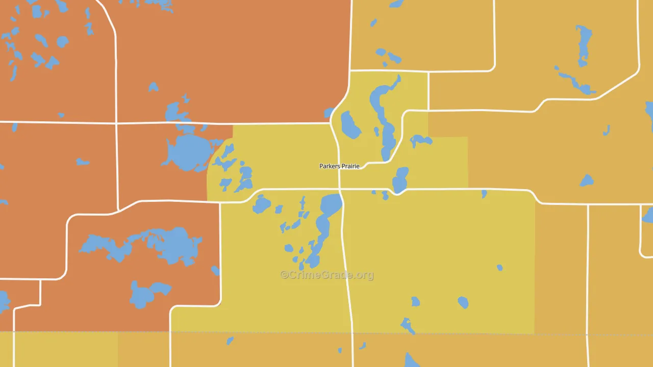 Parkers Prairie, MN Map of Arson Rates