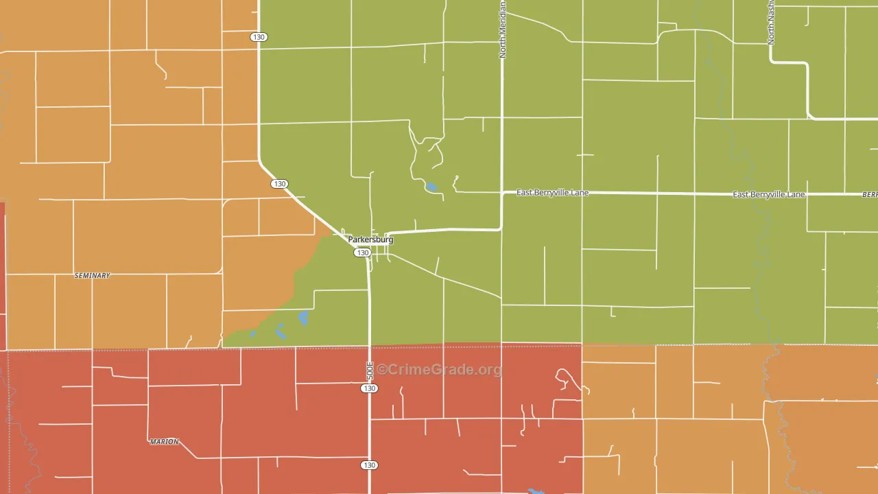 Parkersburg, IL Map of Arson Rates