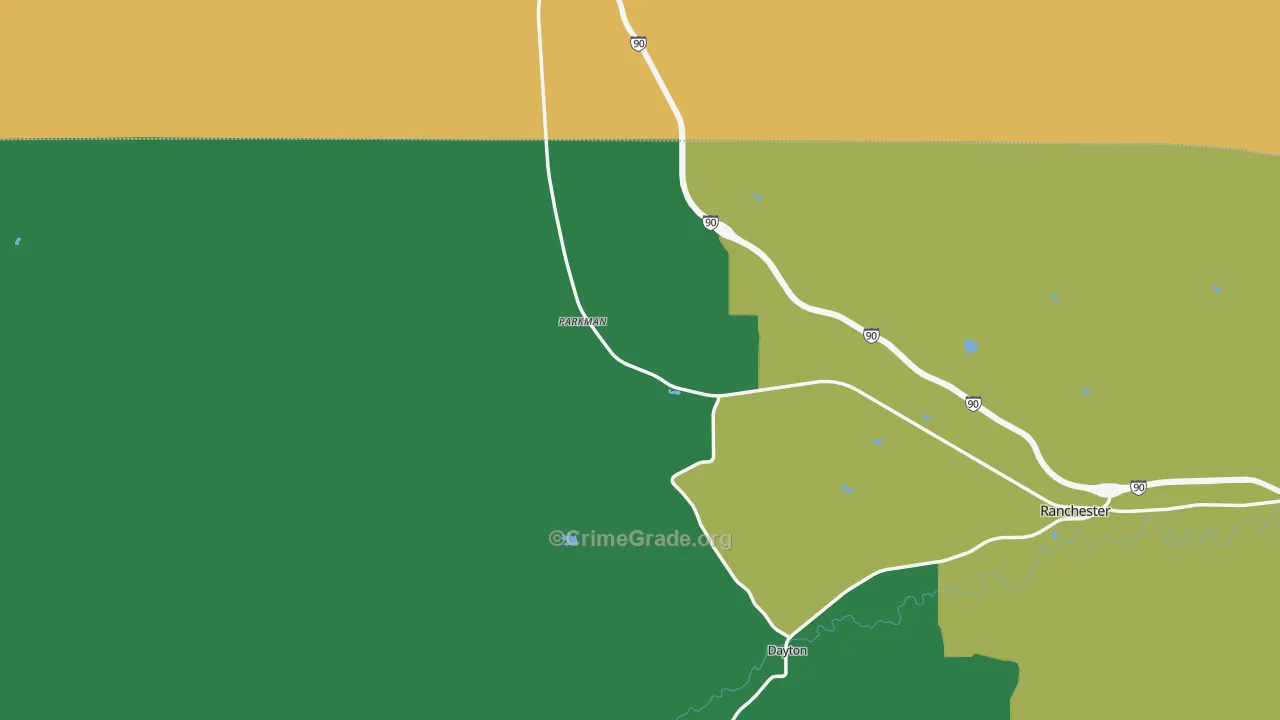 Parkman, WY Map of Arson Rates
