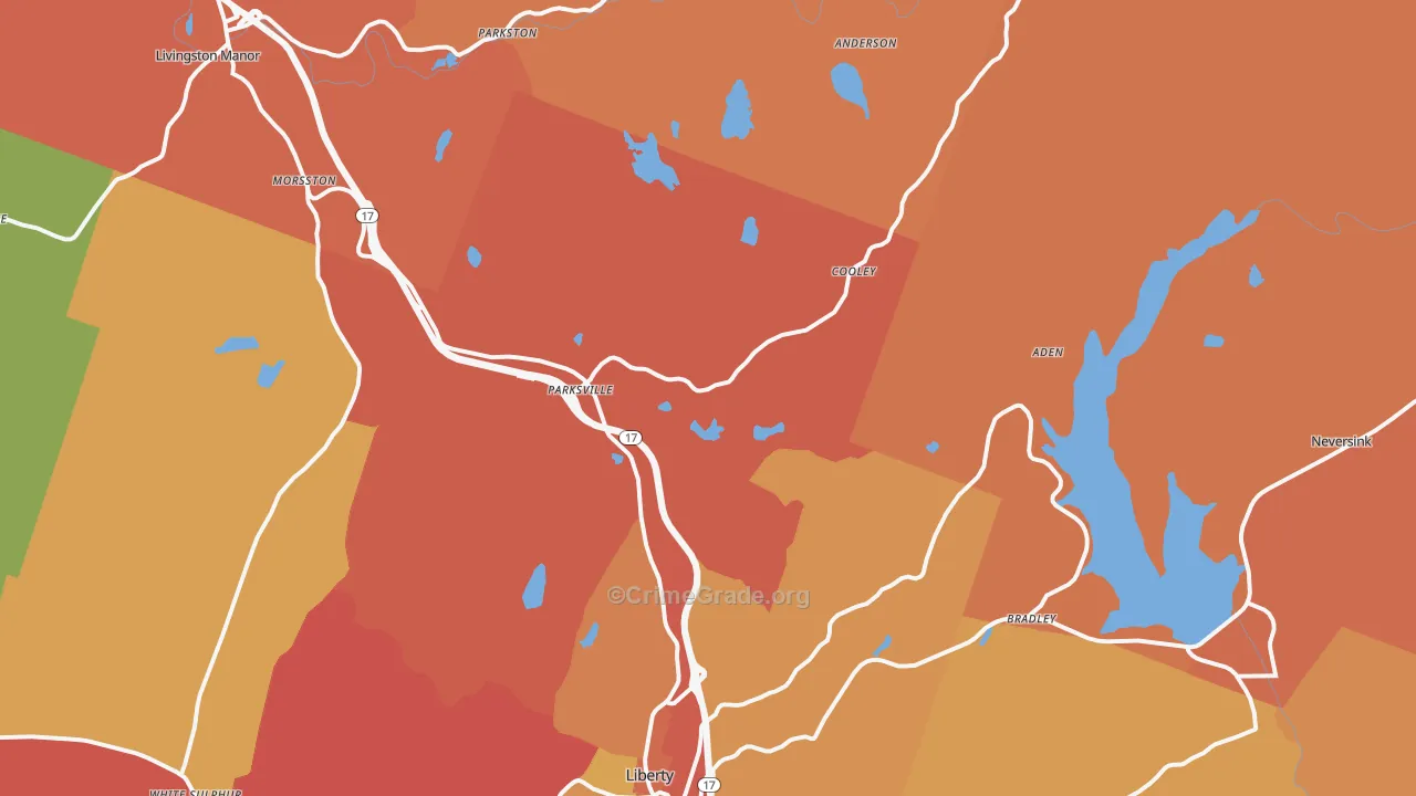 Parksville, NY Map of Arson Rates