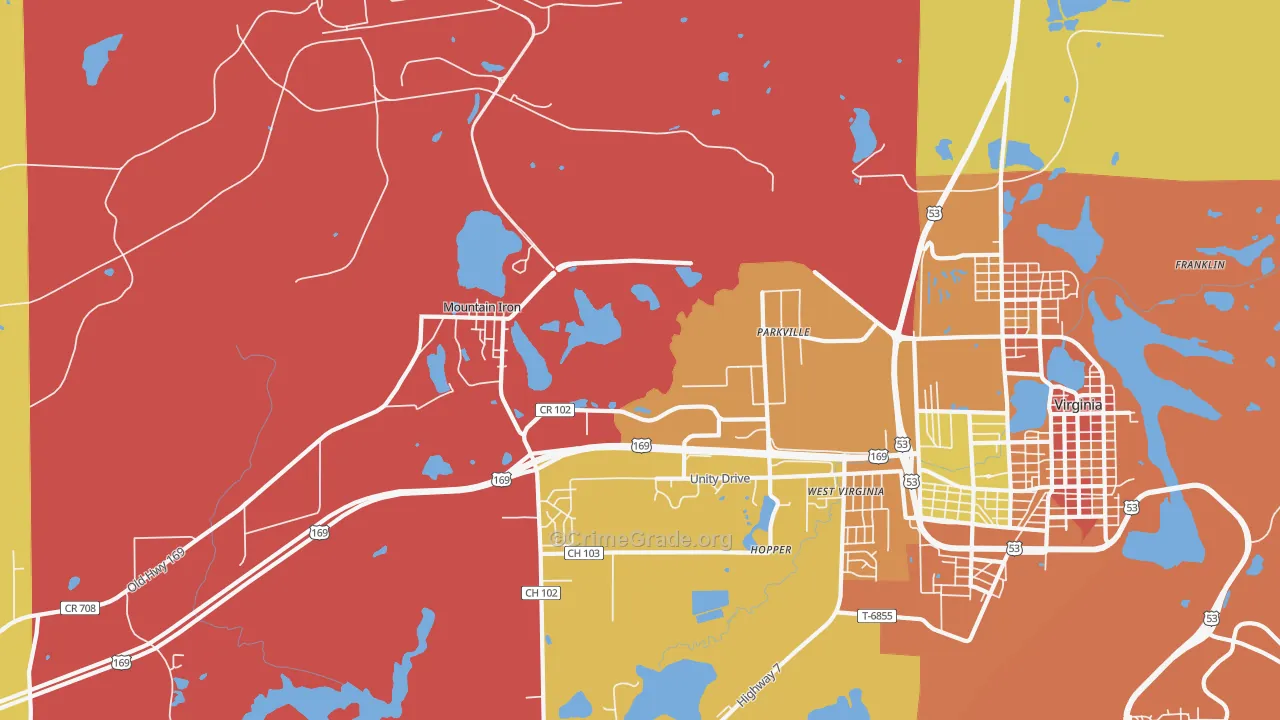 Parkville, MN Map of Arson Rates