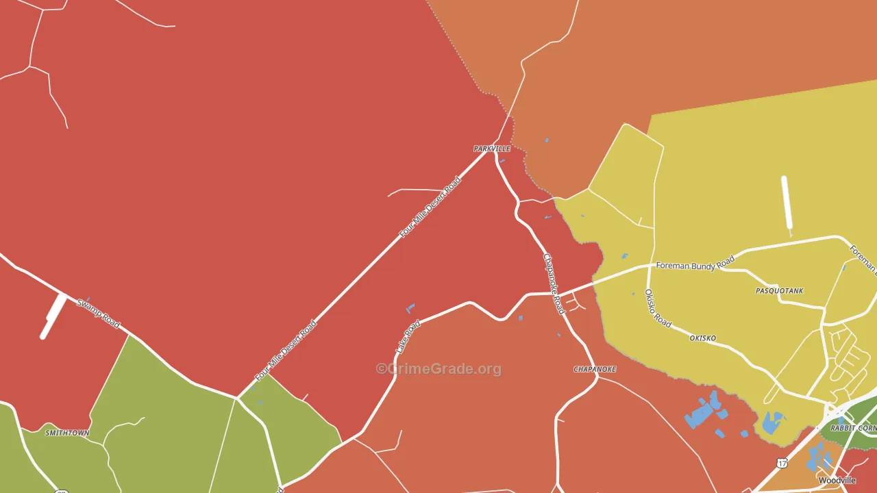 Parkville, NC Map of Arson Rates