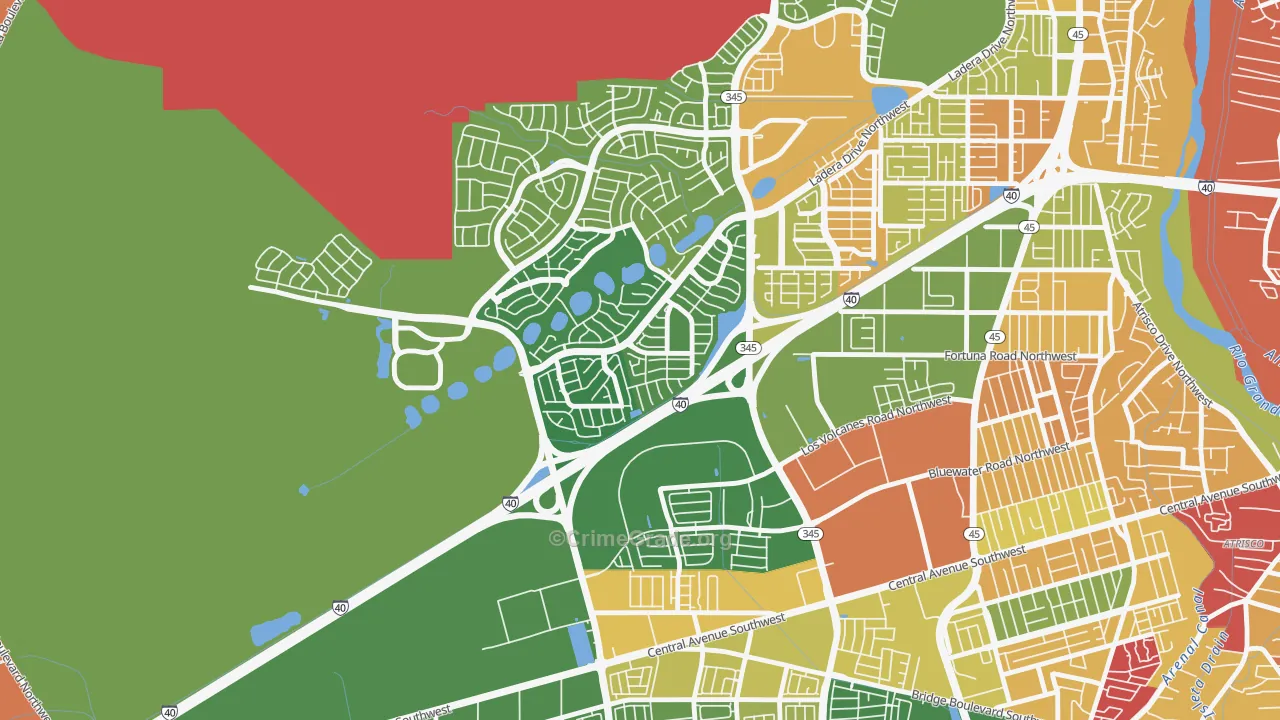 Parkway, Albuquerque, NM Map of Arson Rates
