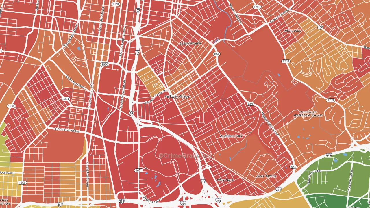 Parkway Village, KY Map of Arson Rates