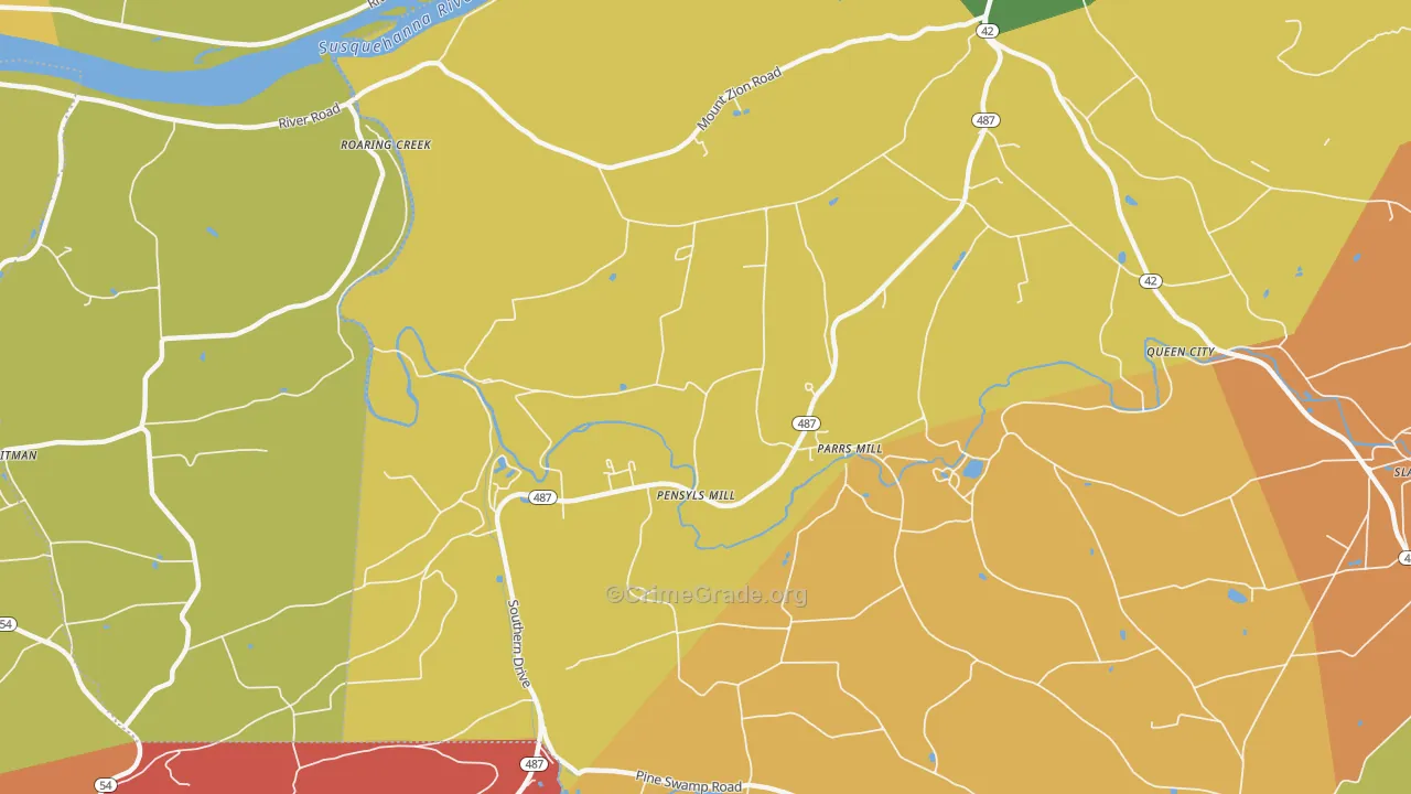 Parrs Mill, PA Map of Arson Rates