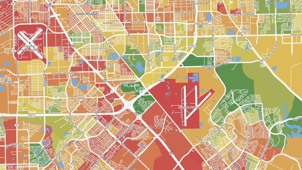 Pasadina, Houston, TX Map of Arson Rates