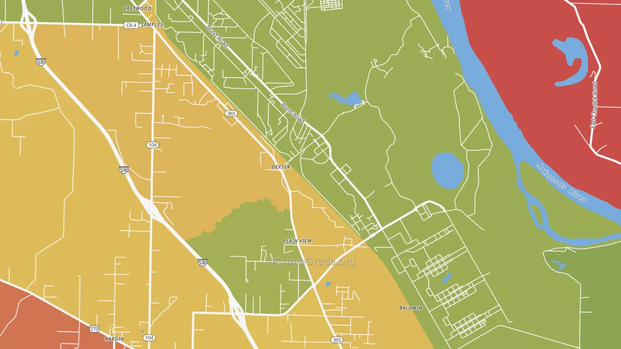 Pastoria, AR Map of Arson Rates