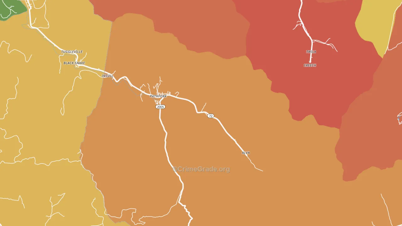Pathfork, KY Map of Arson Rates