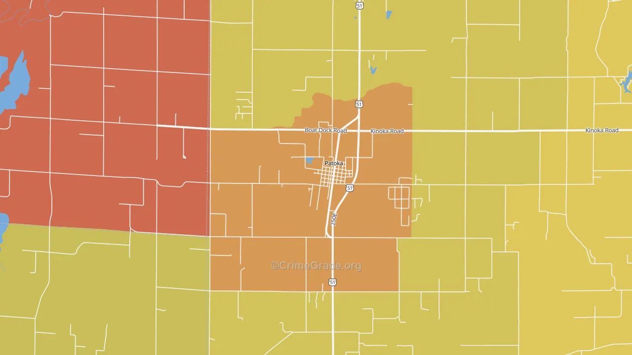 Patoka, IL Map of Arson Rates