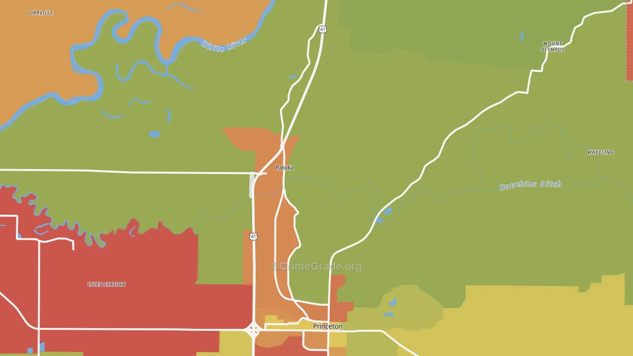 Patoka, IN Map of Arson Rates