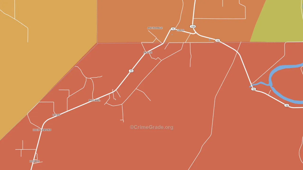 Patosi, MS Map of Arson Rates
