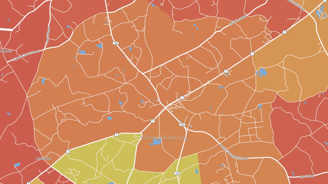 Patrick, SC Map of Arson Rates