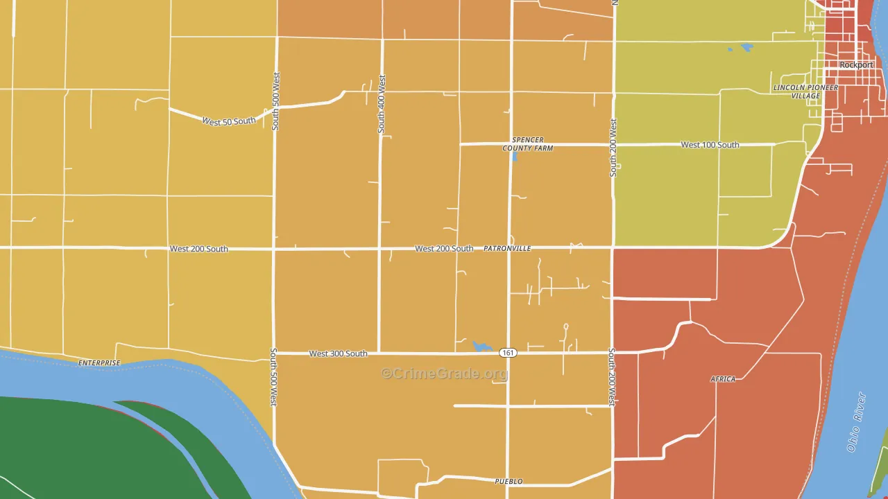 Patronville, IN Map of Arson Rates