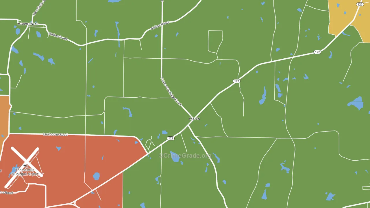 Patten, GA Map of Arson Rates