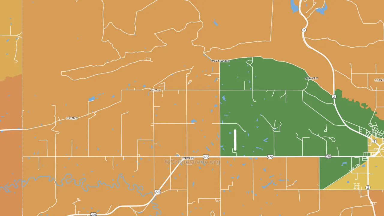 Patterson, OK Map of Arson Rates