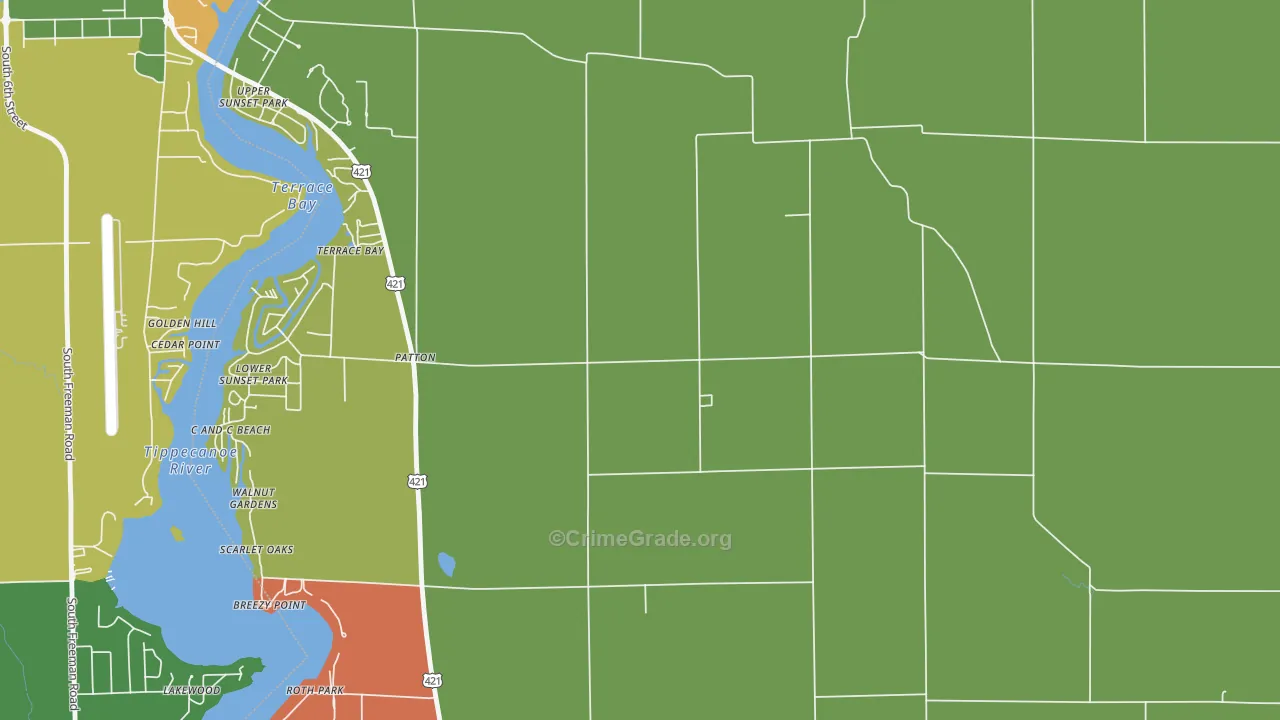 Patton, IN Map of Arson Rates
