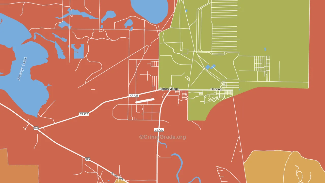 Patton Village, CA Map of Arson Rates
