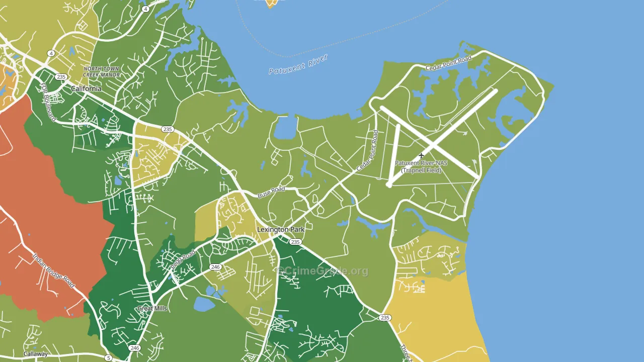 Patuxent River, MD Map of Arson Rates
