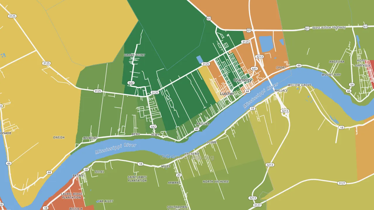 Paulina, LA Map of Arson Rates