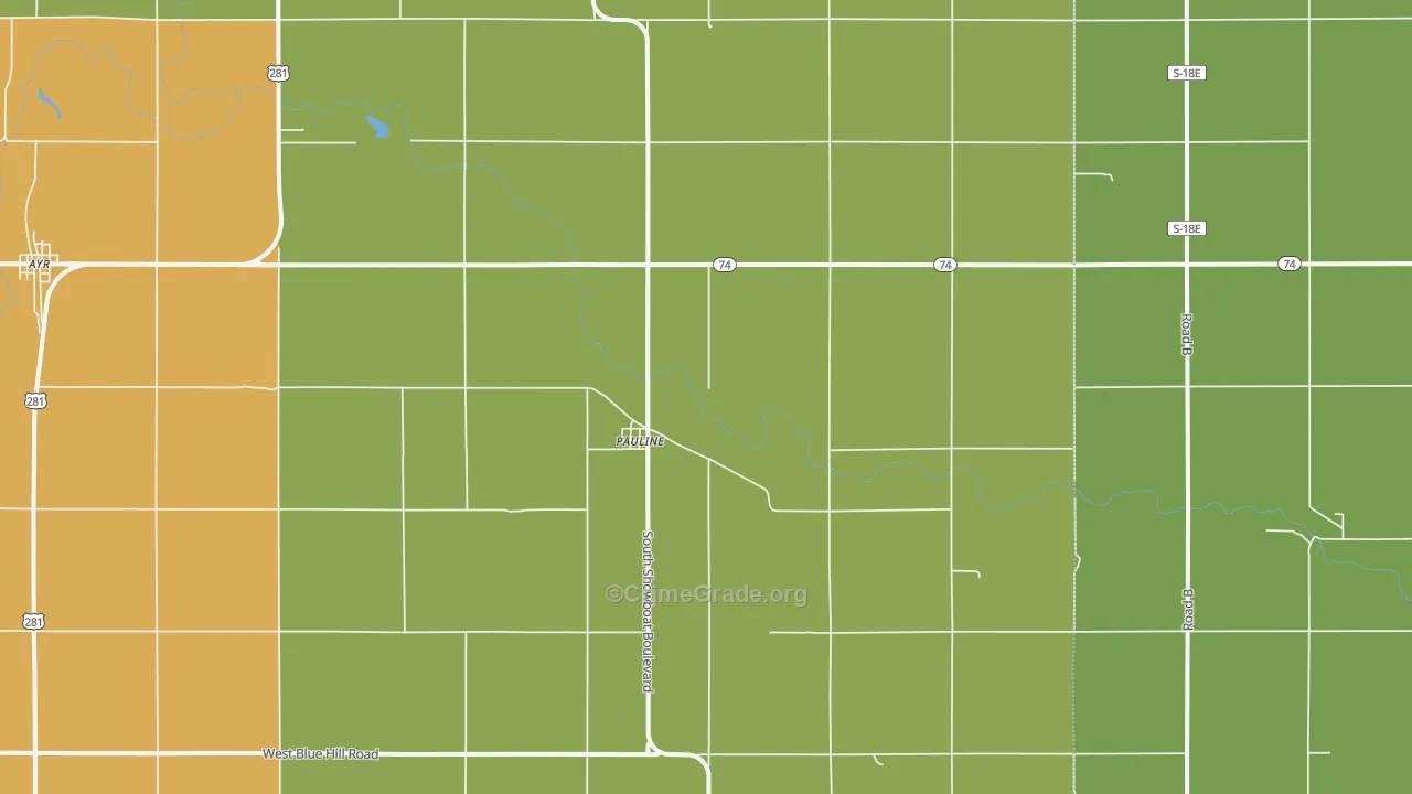 Pauline, NE Map of Arson Rates