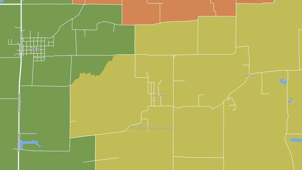 Paulton, IL Map of Arson Rates