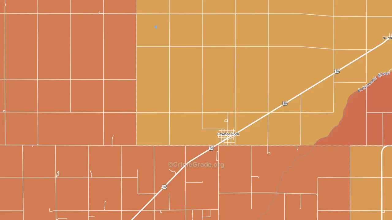Pawnee Rock, KS Map of Arson Rates